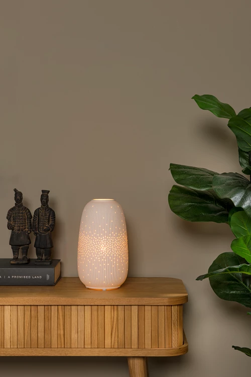 Lucide FLORES - Table lamp - Ø 14,1 cm - 1xE14 - White - atmosphere 1